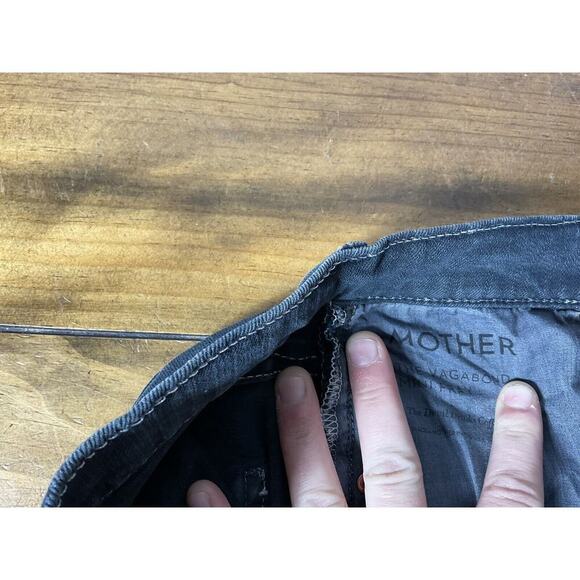 MOTHER SUPERIOR THE VAGABOND MINI FRAY DENIM SHIRT BLACK SIZE 26 - Picture 6 of 10